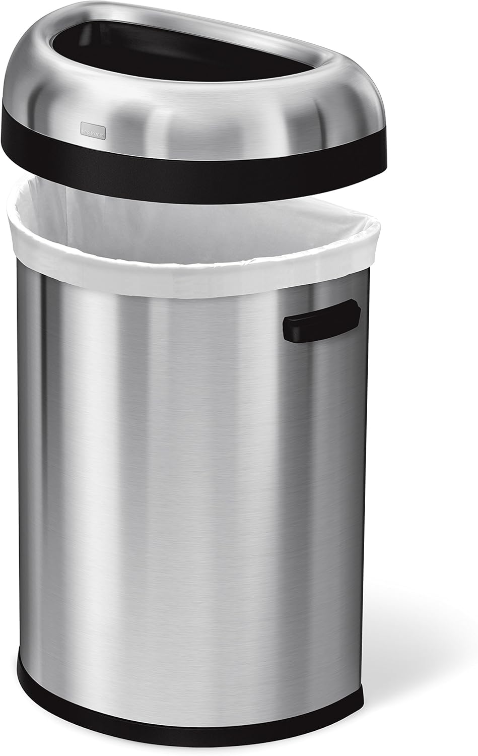 simplehuman 80 Liter / 21.1 Gallon Extra Large Semi-Round Open Top Trash Can Commercial Grade Heavy Gauge Brushed Stainless Steel, ADA-Compliant simplehuman 80 Liter / 21.1 Gallon Extra Large Semi-Round Open Top Trash Can Commercial Grade Heavy Gauge Brushed Stainless Steel, ADA-Compliant