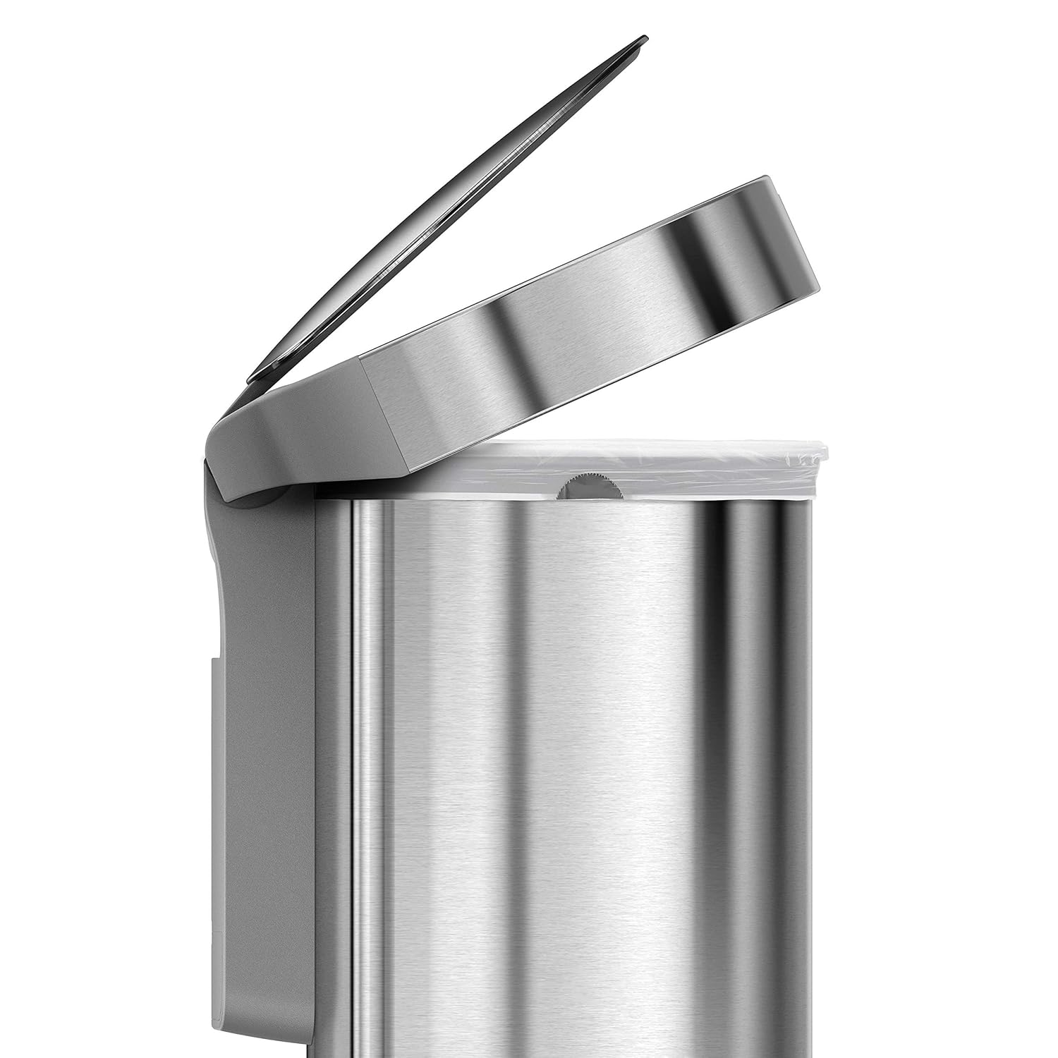 simplehuman 45 Liter / 12 Gallon Semi-Round Automatic Sensor Trash Can, Brushed Stainless Steel simplehuman 45 Liter / 12 Gallon Semi-Round Automatic Sensor Trash Can, Brushed Stainless Steel