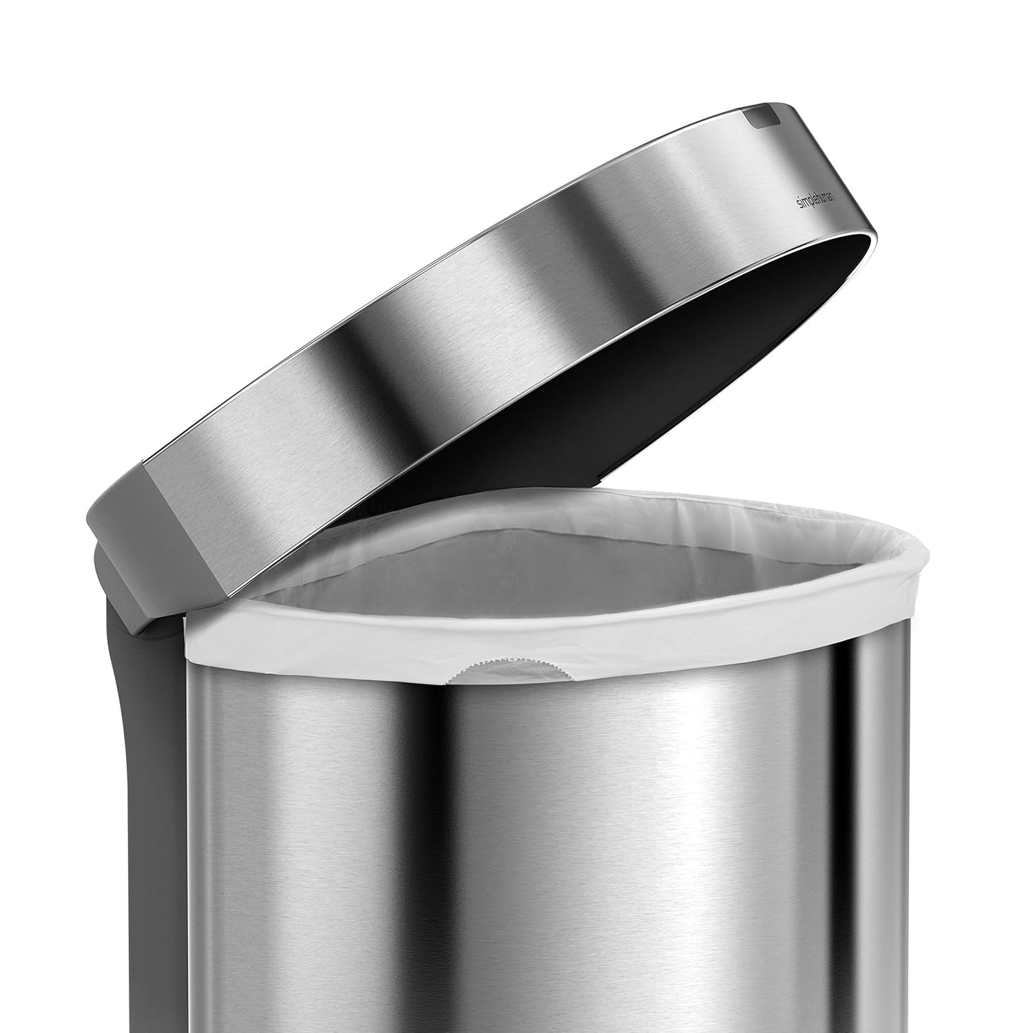 simplehuman 45 Liter / 12 Gallon Semi-Round Automatic Sensor Trash Can, Brushed Stainless Steel simplehuman 45 Liter / 12 Gallon Semi-Round Automatic Sensor Trash Can, Brushed Stainless Steel