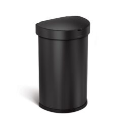 simplehuman 45L semi-Round Sensor can, Matte Black Steel