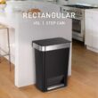 simplehuman 45 Liter / 12 Gallon Rectangular Kitchen Step Trash Can with Soft-Close Lid, Black Plastic simplehuman 45 Liter / 12 Gallon Rectangular Kitchen Step Trash Can with Soft-Close Lid, Black Plastic
