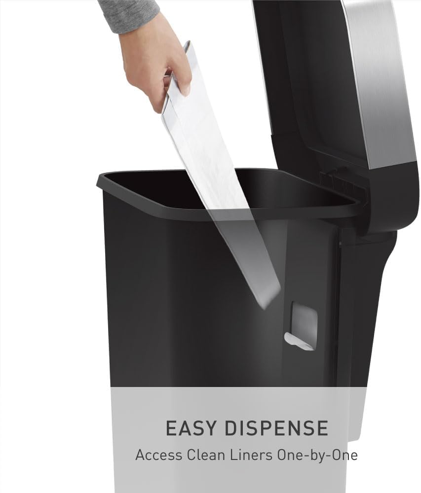 simplehuman 45 Liter / 12 Gallon Rectangular Kitchen Step Trash Can with Soft-Close Lid, Black Plastic simplehuman 45 Liter / 12 Gallon Rectangular Kitchen Step Trash Can with Soft-Close Lid, Black Plastic