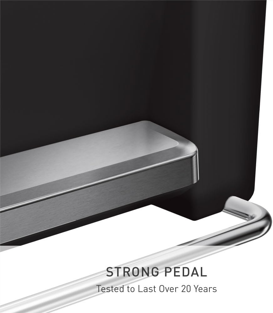 simplehuman 45 Liter / 12 Gallon Rectangular Kitchen Step Trash Can with Soft-Close Lid, Black Plastic simplehuman 45 Liter / 12 Gallon Rectangular Kitchen Step Trash Can with Soft-Close Lid, Black Plastic