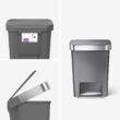 simplehuman 45 Liter / 12 Gallon Rectangular Kitchen Step Trash Can with Soft-Close Lid, Grey Plastic simplehuman 45 Liter / 12 Gallon Rectangular Kitchen Step Trash Can with Soft-Close Lid, Grey Plastic