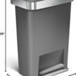 simplehuman 45 Liter / 12 Gallon Rectangular Kitchen Step Trash Can with Soft-Close Lid, Grey Plastic simplehuman 45 Liter / 12 Gallon Rectangular Kitchen Step Trash Can with Soft-Close Lid, Grey Plastic