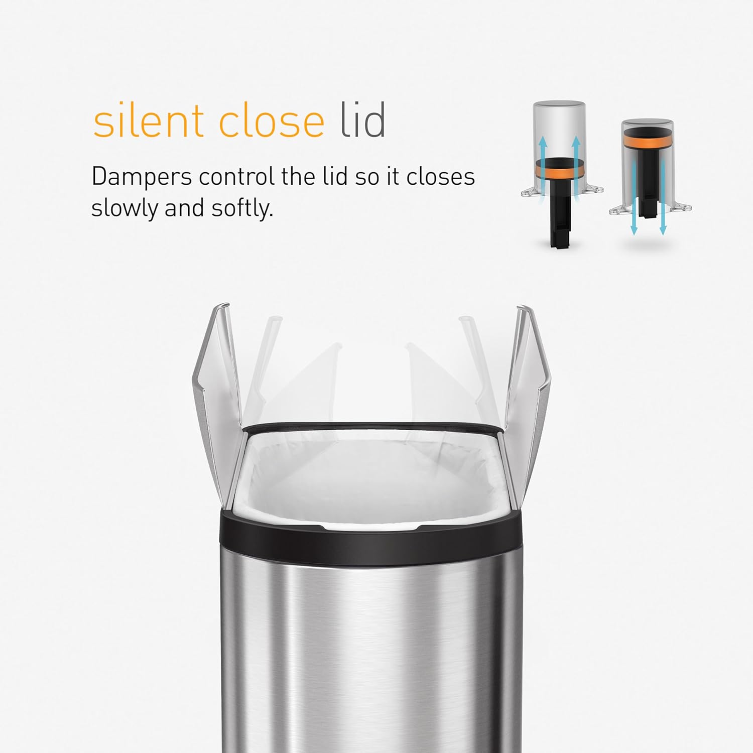 simplehuman 45 Liter / 11.9 Gallon Butterfly Lid Kitchen Step Trash Can, Brushed Stainless Steel simplehuman 45 Liter / 11.9 Gallon Butterfly Lid Kitchen Step Trash Can, Brushed Stainless Steel