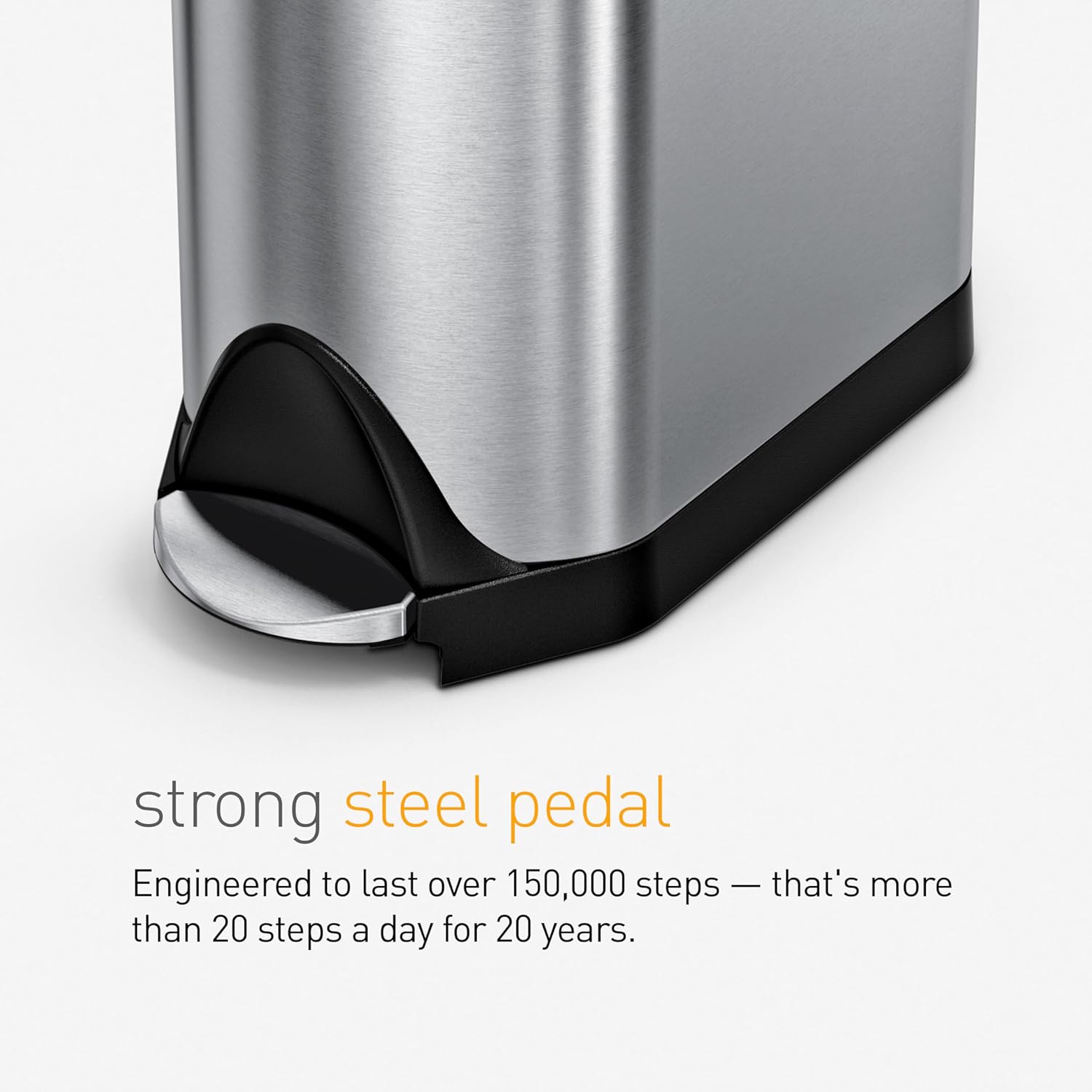 simplehuman 45 Liter / 11.9 Gallon Butterfly Lid Kitchen Step Trash Can, Brushed Stainless Steel simplehuman 45 Liter / 11.9 Gallon Butterfly Lid Kitchen Step Trash Can, Brushed Stainless Steel