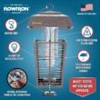 Flowtron Bug Zapper, 1 Acre of Outdoor Coverage with Powerful 40W Bulb & 5600V Instant Killing Grid, Electric Insect, Fly & Mosquito Zapper, Made in The USA - Grey Color