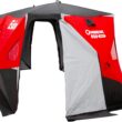 Eskimo Outbreak 850XDP, Pop-Up Portable Ice Fishing Shelter, No-Trip Door, 7-9 Person, Red/Black, 50850