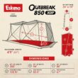 Eskimo Outbreak 850XDP, Pop-Up Portable Ice Fishing Shelter, No-Trip Door, 7-9 Person, Red/Black, 50850