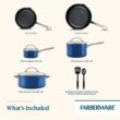 Farberware Style 10-Piece Aluminum Nonstick Cookware Set with Lids in Blue 13578