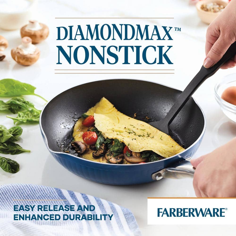 Farberware Style 10-Piece Aluminum Nonstick Cookware Set with Lids in Blue 13578