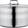 Korkmaz Astra2 Stainless Steel Pot, High-Performance Multi-Purpose Cookware with Lid, 15.85 Quart