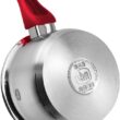 YBM HOME 18/10 Tri-Ply Stainless Steel Pots and Pans Cookware Set Includes Saucepans Stockpots and Frying Pans, Induction Compatible Dishwasher Safe 13 Pieces, Red