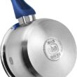 YBM HOME 18/10 Tri-Ply Stainless Steel Pots and Pans Cookware Set Includes Saucepans Stockpots and Frying Pans, Induction Compatible Dishwasher Safe 10 Pieces, Blue