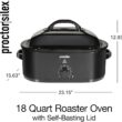 Proctor Silex 24-Pound Electric Roaster Oven with Variable Temperature Control, Self-Basting Lid & Removable Pan, 18 Quart, Black (32211)