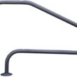 Saftron RTD-448-GG 4 Bend Swimming Pool Mounted Polymer Handrail, Graphite Gray