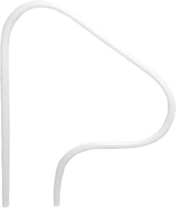 Rust Proof RTD-340 White 3-Bend Return-to-Deck Figure 4" Swimming Pool Handrail - 32" H x 40" W (Matching Color Escutcheons and Freight Included)