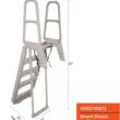 Main Access 200700T Smart Choice Comfort Incline Outside Pool Ladder Heavy-Duty Adjustable Resin Ladder for 48-54 Inch Above Ground Swimming Pools, Gray