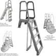Main Access 200700T Smart Choice Comfort Incline Outside Pool Ladder Heavy-Duty Adjustable Resin Ladder for 48-54 Inch Above Ground Swimming Pools, Gray