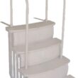 Main Access Easy Entry Steps with Dual Handrails for 48-54 Inch Above Ground Swimming Pools with Deck/Platform, Taupe