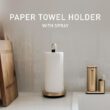 simplehuman Standing Paper Towel Holder with Spray Pump, Brass Stainless Steel, Gold