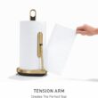 simplehuman Standing Paper Towel Holder with Spray Pump, Brass Stainless Steel, Gold