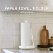 simplehuman Standing Paper Towel Holder with Spray Pump, White Stainless Steel