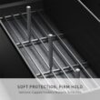 simplehuman Bottle Dock, Steel Frame Fast Drying Bottle Rack, Three-Compartment Organizer for Tumblers, Caps & Straws, Matte Black Stainless Steel