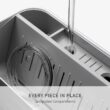 simplehuman Bottle Dock, Steel Frame Fast Drying Bottle Rack, Three-Compartment Organizer for Tumblers, Caps & Straws, Brushed Stainless Steel