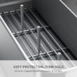 simplehuman Bottle Dock, Steel Frame Fast Drying Bottle Rack, Three-Compartment Organizer for Tumblers, Caps & Straws, Brushed Stainless Steel