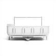 simplehuman Large Capacity Dish Drying Rack with Stainless Steel Frame, 360º Easy Drain Swivel Spout, Utensil & Wine Glass Holder, Anti-Residue Coating, Moisture Control Surface, White