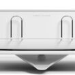 simplehuman Compact Dish Drying Rack with Stainless Steel Frame, 360º Easy Drain Swivel Spout, Utensil Holder, Anti-Residue Coating, Moisture Control Surface, White