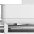 simplehuman Compact Dish Drying Rack with Stainless Steel Frame, 360º Easy Drain Swivel Spout, Utensil Holder, Anti-Residue Coating, Moisture Control Surface, White