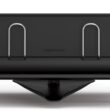 simplehuman Compact Dish Drying Rack with Stainless Steel Frame, 360º Easy Drain Swivel Spout, Utensil Holder, Anti-Residue Coating, Moisture Control Surface, Matte Black