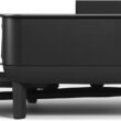simplehuman Compact Dish Drying Rack with Stainless Steel Frame, 360º Easy Drain Swivel Spout, Utensil Holder, Anti-Residue Coating, Moisture Control Surface, Matte Black