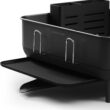 simplehuman Compact Dish Drying Rack with Stainless Steel Frame, 360º Easy Drain Swivel Spout, Utensil Holder, Anti-Residue Coating, Moisture Control Surface, Matte Black