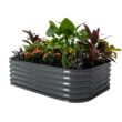 Vego Garden 42-in W x 60-in L x 17-in H Modern Gray Metal Raised Garden Bed