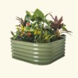 Vego Garden 17-cu ft 42-in W x 42-in L x 17-in H Olive Green Galvanized Metal Raised Garden Bed