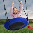 Delta Children FunZone Outdoor Metal 4-Piece Swing Set - Includes 2 Swings, 1 Disc/Saucer Swing and Slide, Blue/Red Delta Children FunZone Outdoor Metal 4-Piece Swing Set - Includes 2 Swings, 1 Disc/Saucer Swing and Slide, Blue/Red