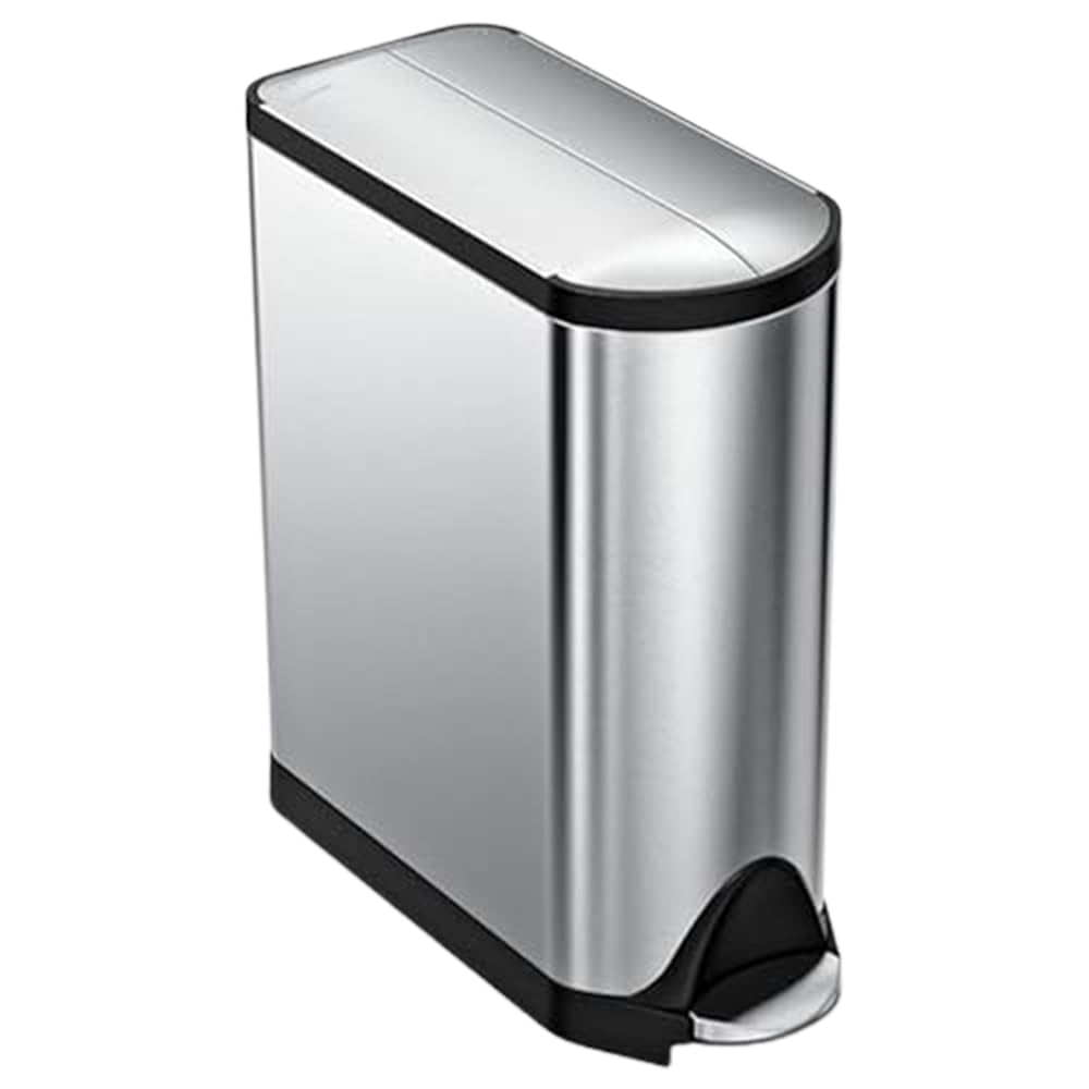 simplehuman 45 Liter / 11.9 Gallon Butterfly Lid Kitchen Step Trash Can, Brushed Stainless Steel simplehuman 45 Liter / 11.9 Gallon Butterfly Lid Kitchen Step Trash Can, Brushed Stainless Steel