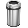 simplehuman 115 Liter / 30 Gallon Bullet Open Top Trash Can Commercial Grade Heavy Gauge, Brushed Stainless Steel