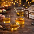 Glass Teapot with Magnetic Tea Infuser and Wood Handle – One-Click Tea Separation Design