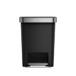 simplehuman 45 Liter / 12 Gallon Rectangular Kitchen Step Trash Can with Soft-Close Lid, Black Plastic