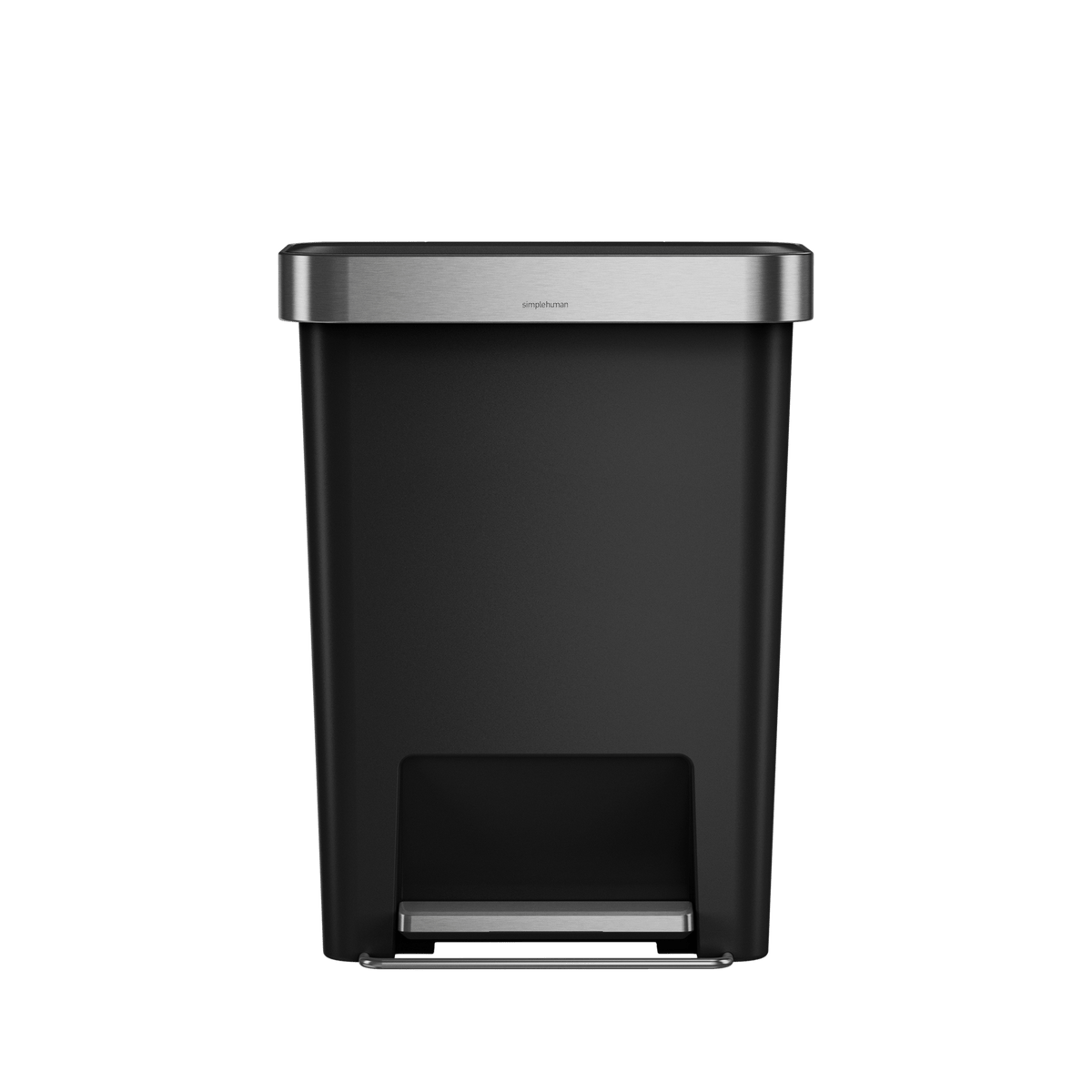 simplehuman 45 Liter / 12 Gallon Rectangular Kitchen Step Trash Can with Soft-Close Lid, Black Plastic simplehuman 45 Liter / 12 Gallon Rectangular Kitchen Step Trash Can with Soft-Close Lid, Black Plastic