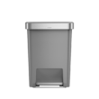 simplehuman 45 Liter / 12 Gallon Rectangular Kitchen Step Trash Can with Soft-Close Lid, Grey Plastic