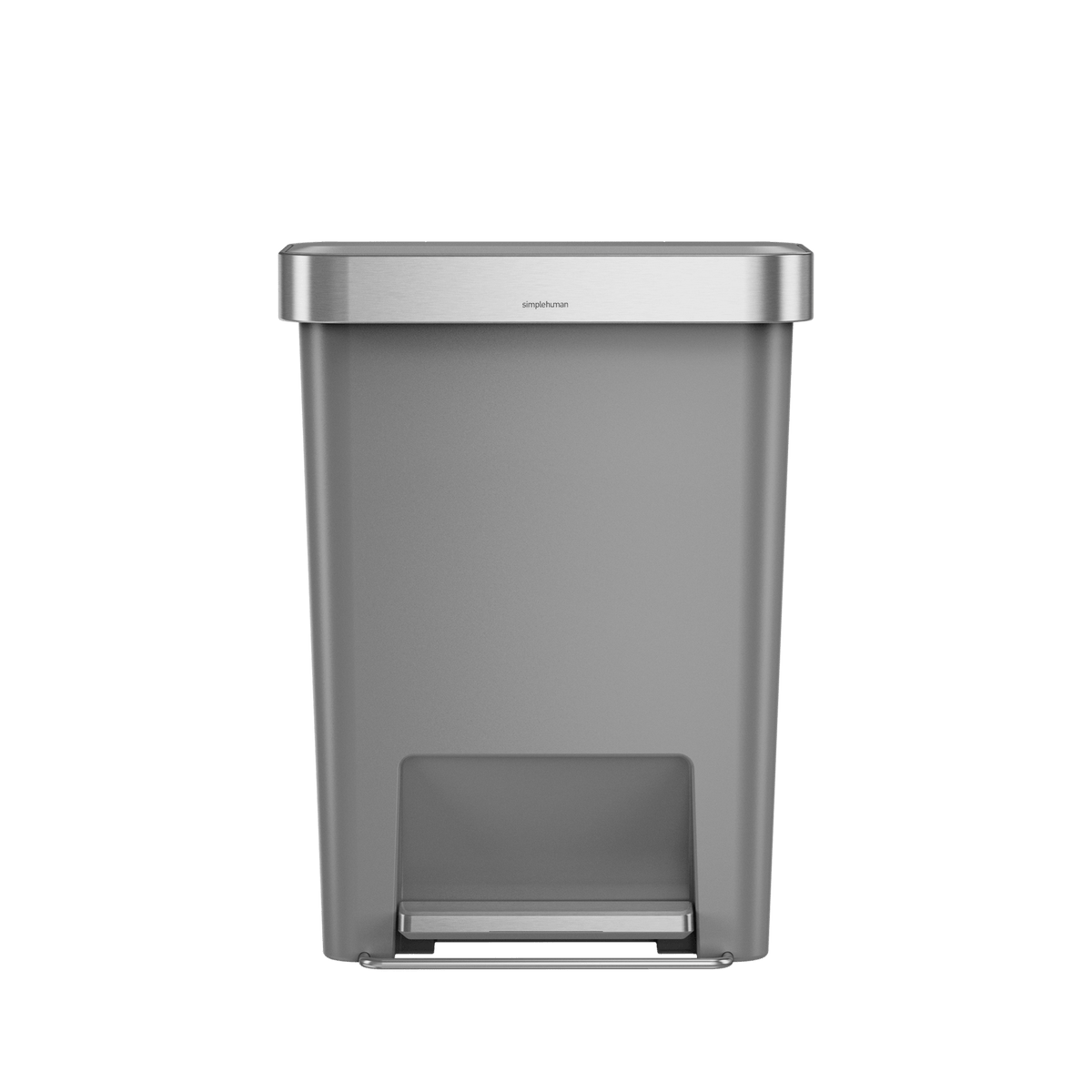 simplehuman 45 Liter / 12 Gallon Rectangular Kitchen Step Trash Can with Soft-Close Lid, Grey Plastic simplehuman 45 Liter / 12 Gallon Rectangular Kitchen Step Trash Can with Soft-Close Lid, Grey Plastic