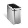 simplehuman 25 Liter / 6.6 Gallon Slim Open Top Small Trash Can, Commercial Grade Heavy Gauge Office Trash Can, Brushed Stainless Steel