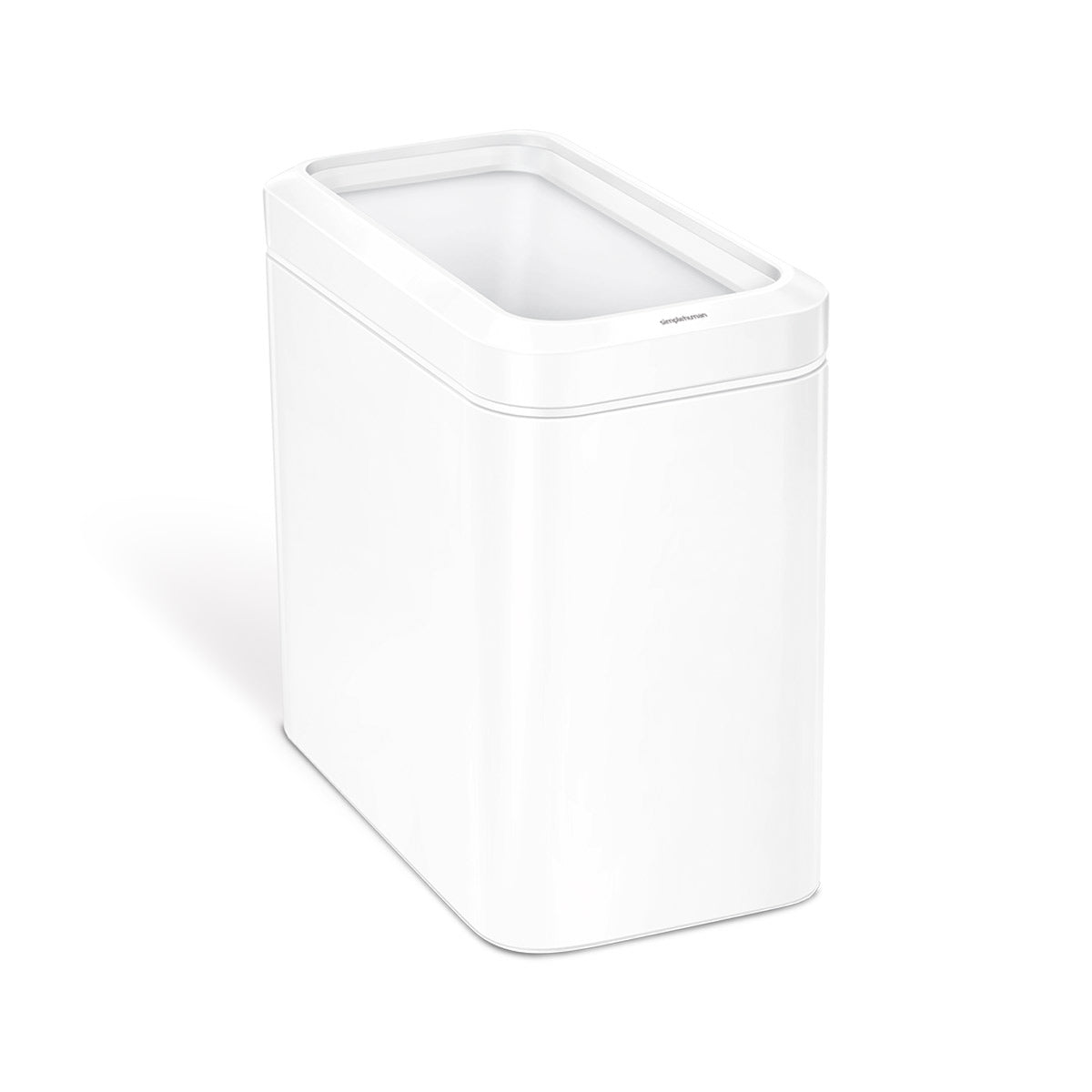 simplehuman 25 Liter / 6.6 Gallon Slim Open Top Small Trash Can, Commercial Grade Heavy Gauge Office Trash Can, White Stainless Steel simplehuman 25 Liter / 6.6 Gallon Slim Open Top Small Trash Can, Commercial Grade Heavy Gauge Office Trash Can, White Stainless Steel