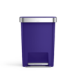 simplehuman Hybrid Step Can, 45 Liter / 12 Gallon Rectangular Kitchen Trash Can, Wide Stable Base with Long-Lasting Steel Pedal, Neat and Secure Liner Rim with Built-in Liner Pocket, Indigo Plastic